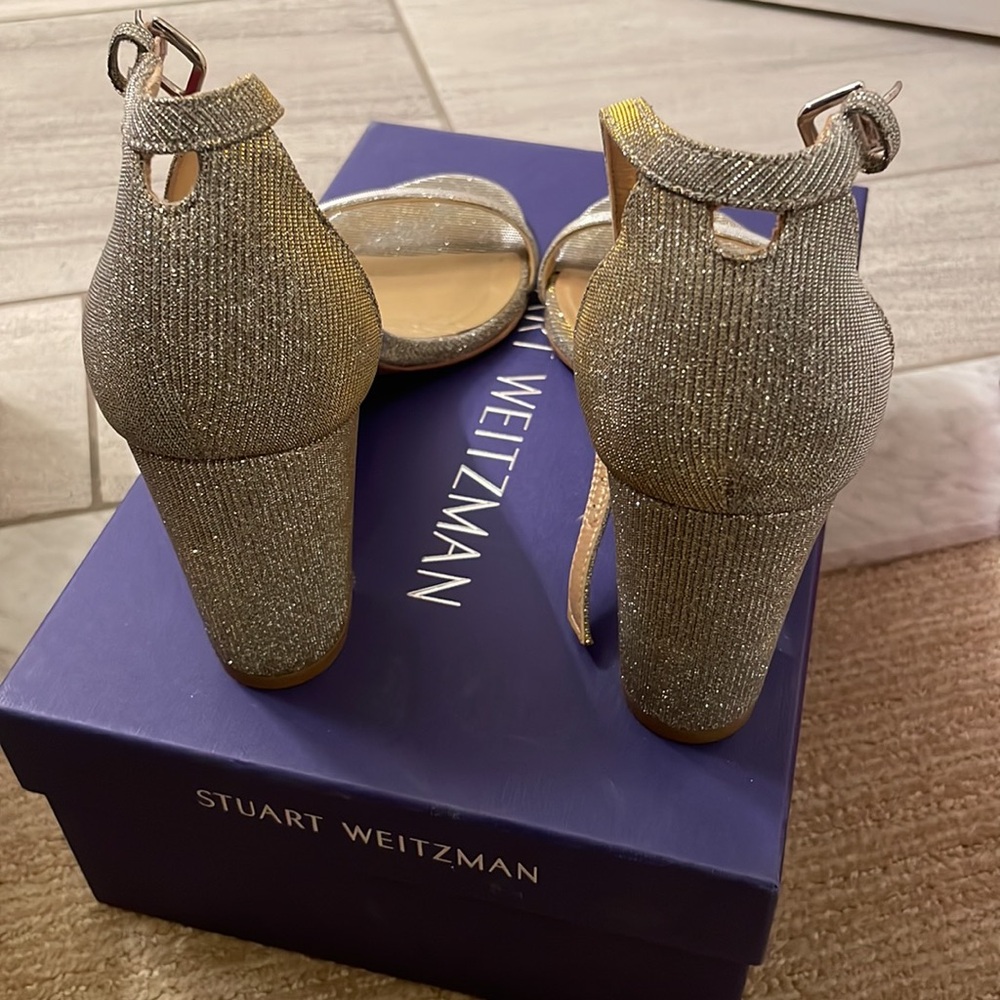 Stuart weitzman nudist sandal in silver sequin - Picture 2 of 3
